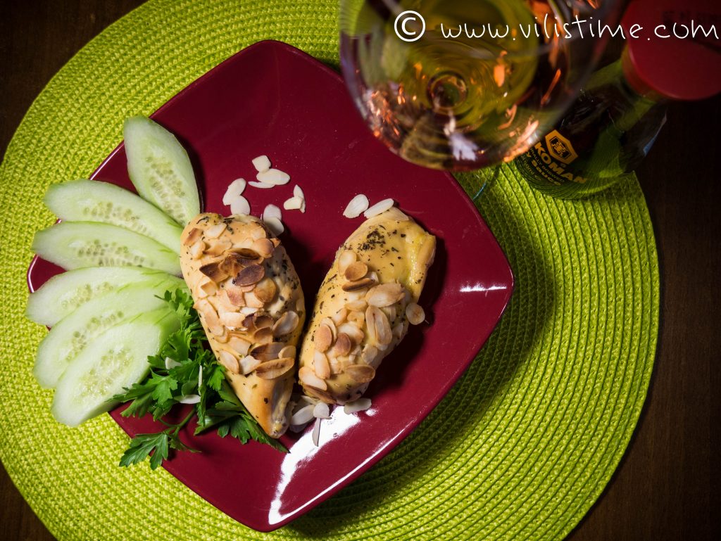 Homemade almond-crusted chicken breast