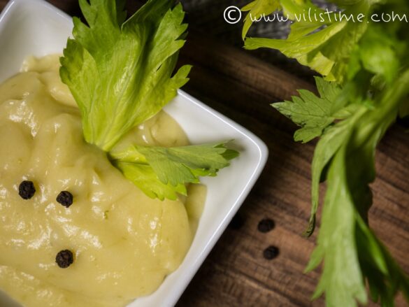 Пюре от картофи, целина и ябълки с много масло